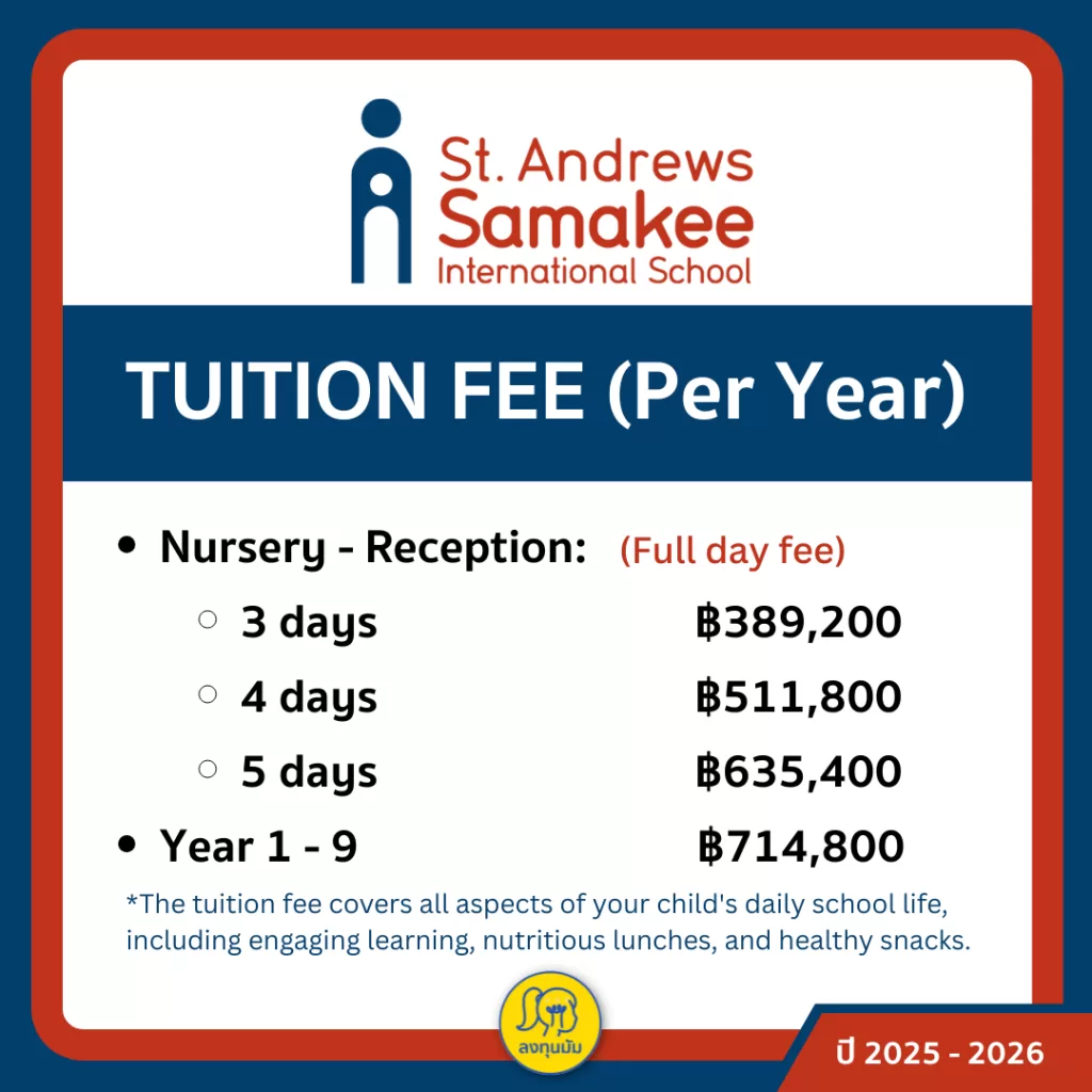 St. Andrews Samakee International School โรงเรียนนานาชาติหลักสูตรอังกฤษที่อยู่คู่นนทบุรีมานานกว่า 25 ปี จะน่าสนใจยังไงบ้าง มาดูกันค่ะ